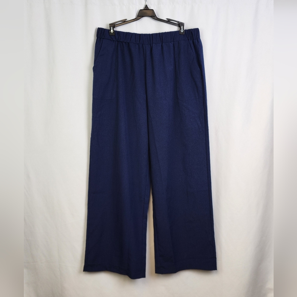 Women's Amazon Blue Wide Leg Pull On Pants Size XXL NWOT